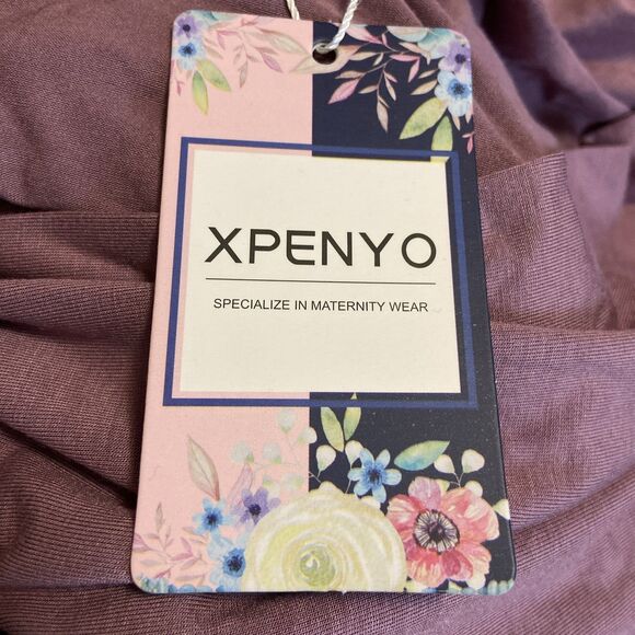 Maternity Womens 3X Empire MAXI Dress Mauve 3/4 Sleeve Spring Formal Casual NWT - Picture 4 of 12